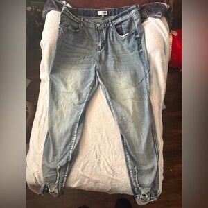 Fashion Nova Distressed Light Blue Boyfriend Jeans